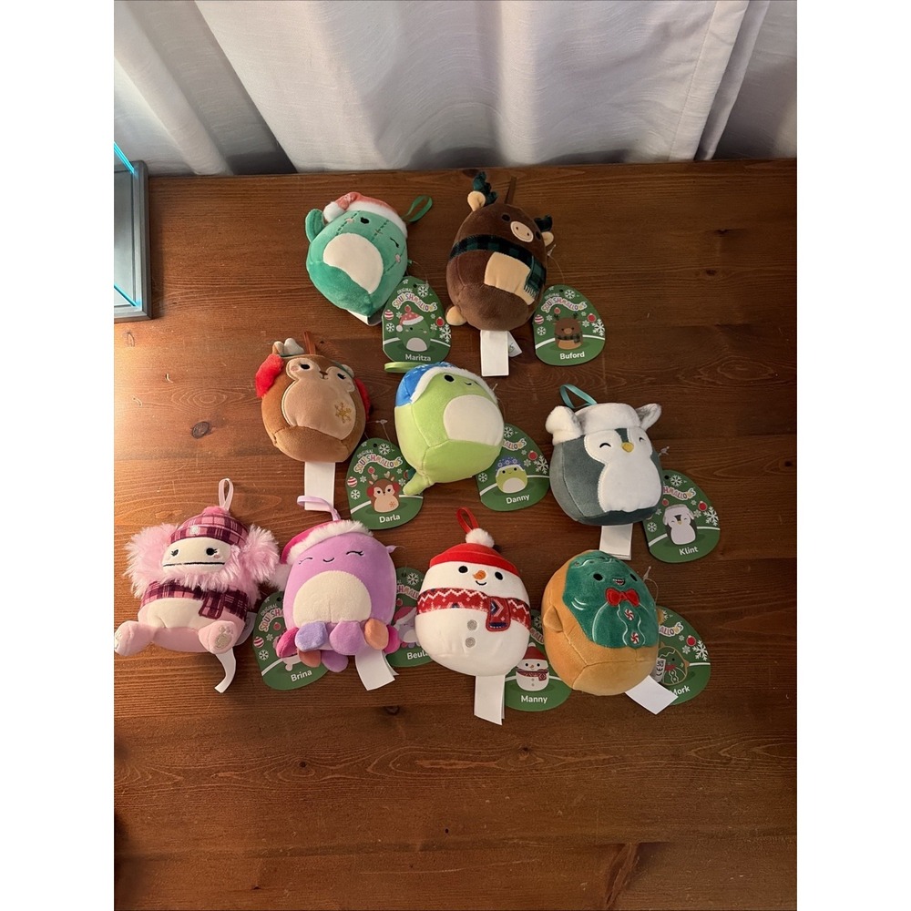 Lot of‎ 9 Collectible Squishmallows Christmas Ornaments with Tags